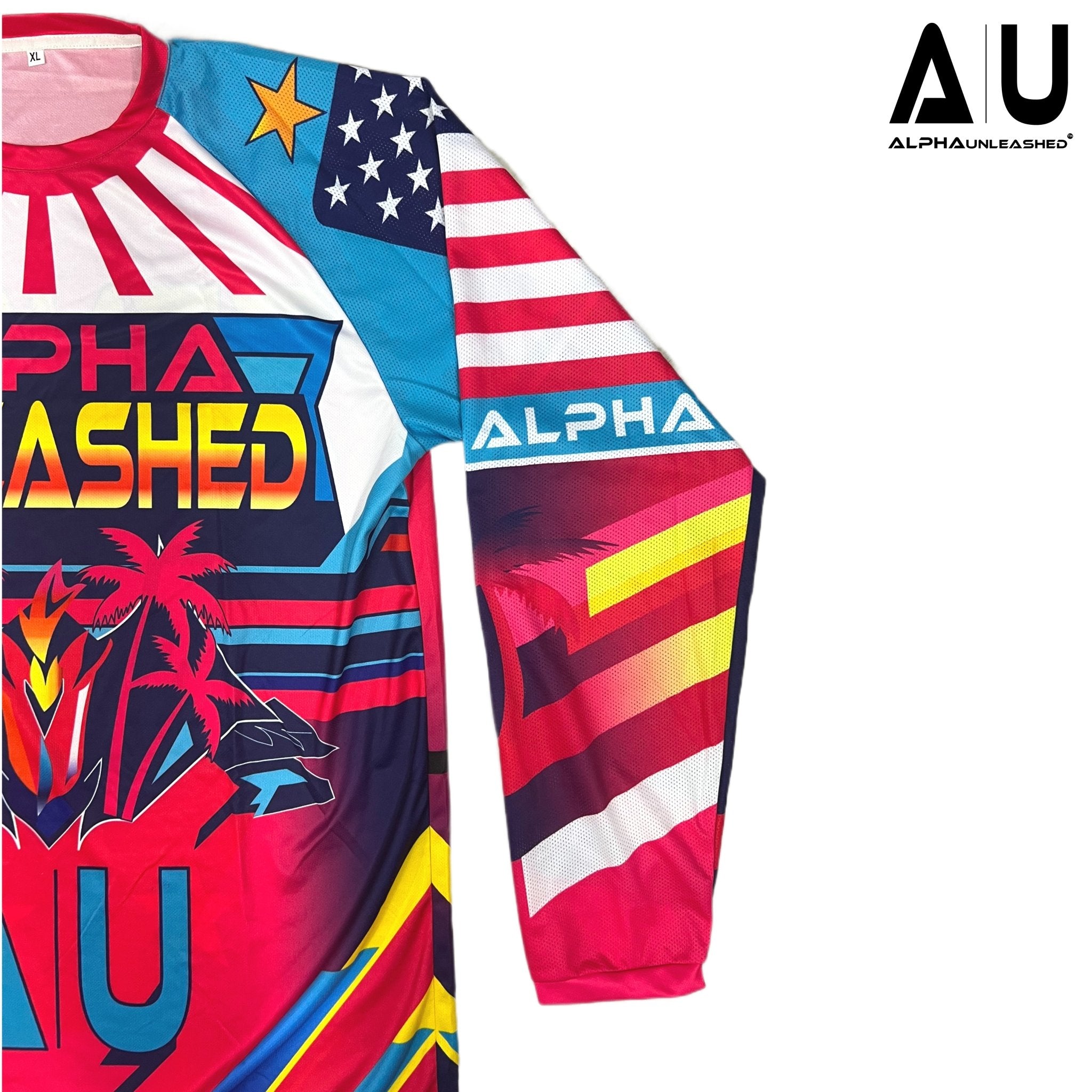 A|U GTA Send It Motocross Jersey - Miami Vice Style - ALPHAunleashed