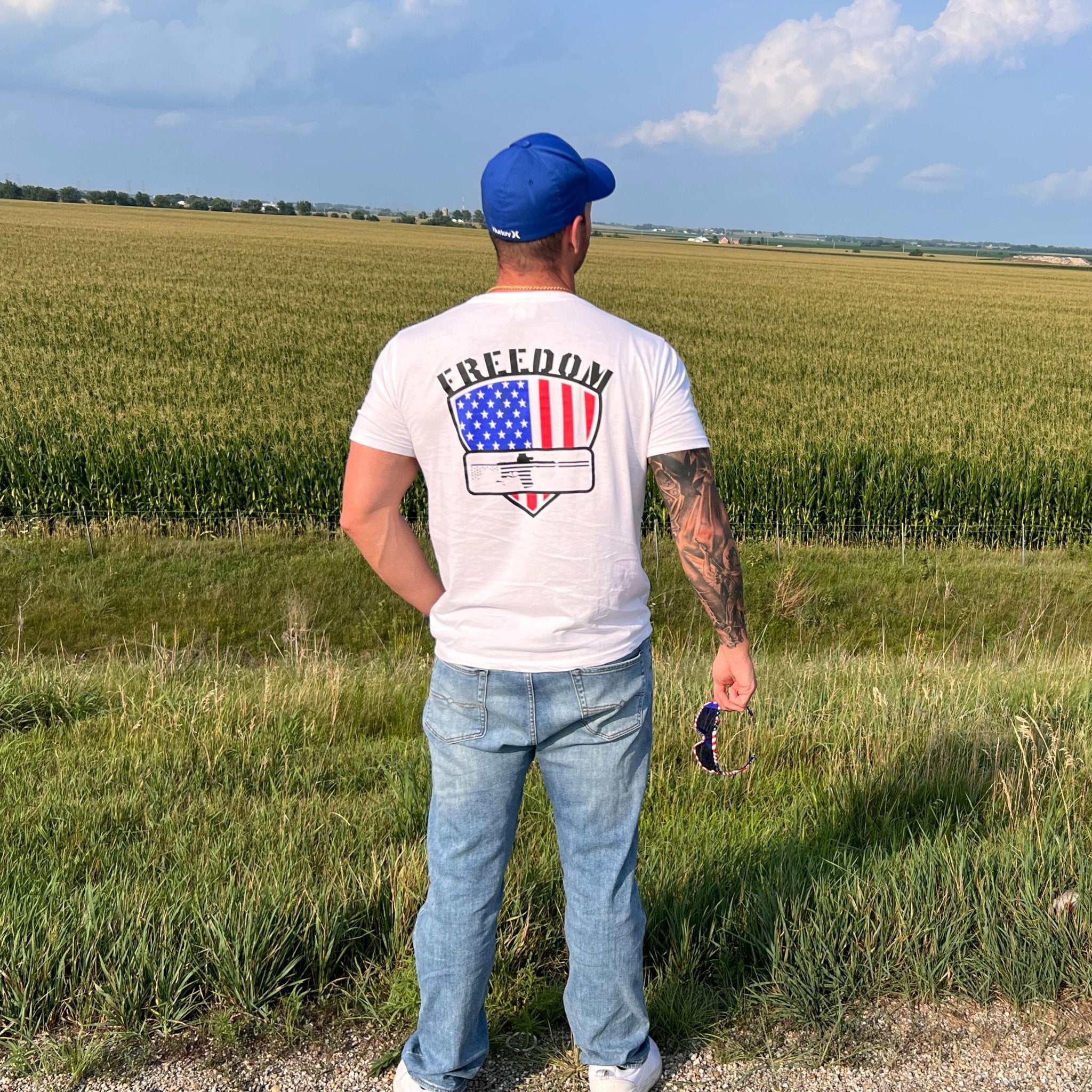 FREEDOM AR15 White T-Shirt - Patriotic Second Amendment Tee for Gun Rights Supporters - ALPHAunleashed